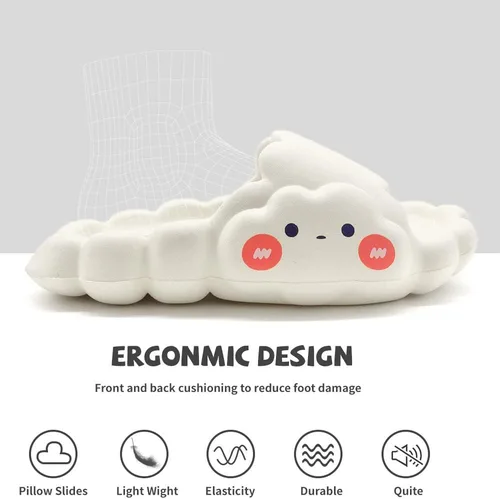 Vista 4 de Sandalias y pantuflas de EVA Cloud para mujeres y hombres, para interiores y exteriores, plataforma gruesa de verano, playa, antideslizantes