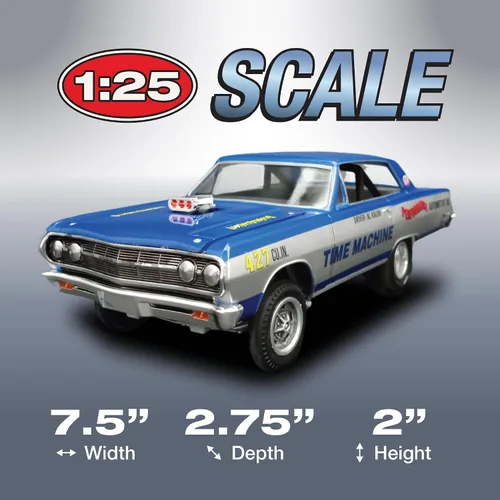 Vista 4 de AMT 1965 Chevy Chevelle AWB Time Machine 1:25 Kit de modelo a escala