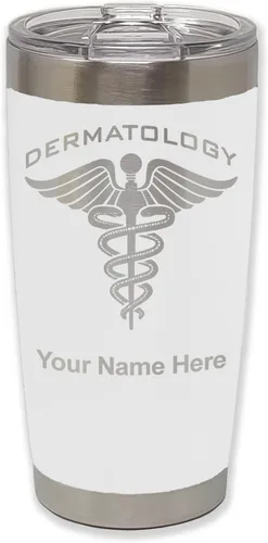 Vista 29 de LaserGram Vaso aislado al vacío de 20 onzas, dermatología, grabado personalizado incluido (negro)