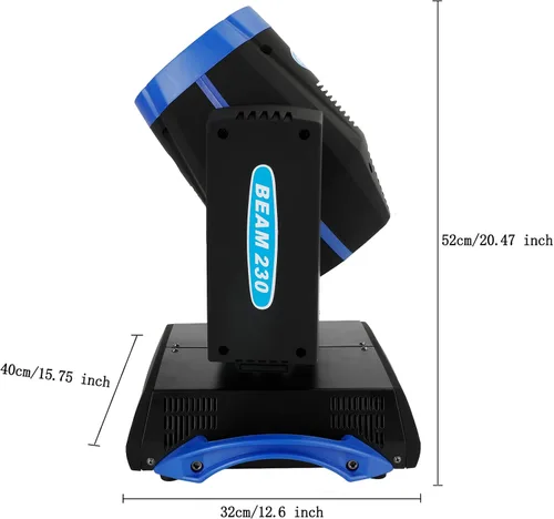 Vista 3 de 230W 7R Zoom Cabeza Móvil Haz Sharpy Luz 8 Prisma Estroboscópico DMX 16Ch Fiesta Azul