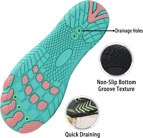 Vista 6 de MAQLPC Zapatos de agua para hombres y mujeres, zapatos acuáticos de secado rápido, para hombres y mujeres, zapatos de natación para senderismo