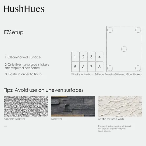Vista 7 de Paquete de 8 Paneles Acústicos de Arte de 48x32 Pulgadas Paneles de Pared Insonorizados - Paneles Decorativos Absorbentes de Sonido para Estudios