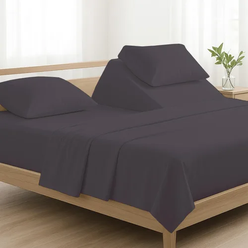 Vista 20 de 4 piezas de lujo Split Top Queen 100% algodón egipcio de 800 hilos (ajustable, parte superior flexible tamaño queen) sábanas divididas de 28