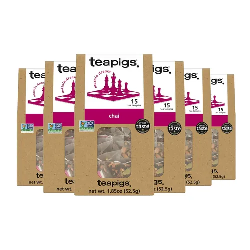 Vista 5 de Teapigs Bolsas de té Chai hechas con hojas enteras, 50 unidades (paquete de 1)