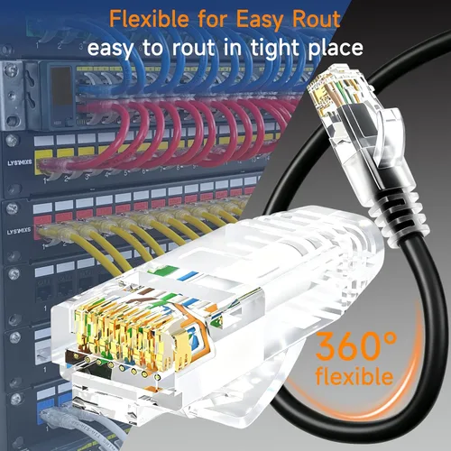 Vista 3 de Cable de Parche Ethernet Cat6 de 0.5 pies (Paquete de 10), Cable de Parche Cat6 para Centros de Datos, Cable Cat 6 10G, Cables de Parche de Red