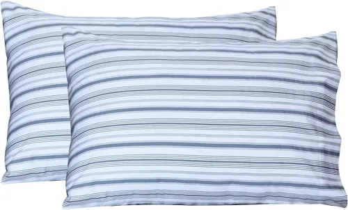 Vista 25 de Feather & Stitch - Juego de 2 fundas de almohada estándar de 100 % algodón, 500 hilos, fundas de almohada suaves con cierre tipo sobre, suaves