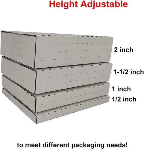 Vista 3 de ROTCH Paquete de 50 sobres corrugados fáciles de plegar de 7.5 x 5.5 x 2 pulgadas, cajas de cartón pequeñas de altura versátil, color blanco