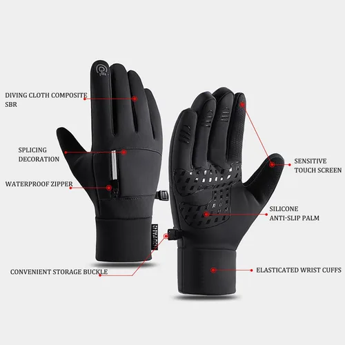Vista 5 de Arcticz - Guantes térmicos de alta calidad, guantes para pantalla táctil, guantes resistentes al viento, guantes impermeables, para mujeres y hombres