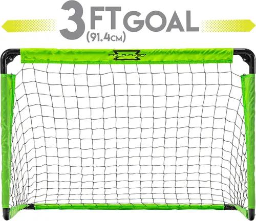 Vista 2 de Franklin Sports Mini portería de fútbol portátil, plegable, para interiores y exteriores, para niños, con bolsa de transporte, portería juvenil