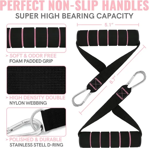 Vista 5 de Aihoye Bandas de resistencia para entrenamiento, bandas de ejercicio con asas, bandas elásticas para ejercicio, bandas de entrenamiento con anclajes