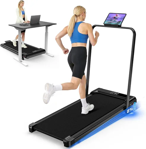 Vista 11 de Incline Walking Pad with Incline 8% & 2.5HP, Quiet Under Desk Treadmill≤35DB for Home Office, Upgraded Portable Treamill with High 350LB Capacity