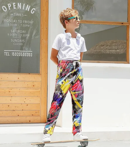 Vista 3 de uideazone 6-13T - Pantalones deportivos divertidos con gráficos en 3D para niños, pantalones deportivos para deporte, gimnasio, casual