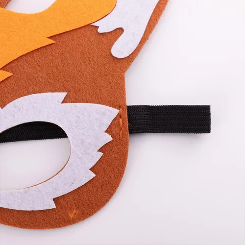Vista 6 de Máscaras de animales de fieltro, 10 unidades, máscaras de animales de dibujos animados, suministros de fiesta de cosplay, máscaras de Halloween