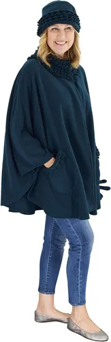 Vista 6 de Le Moda - Abrigo polar con forro polar con guantes y sombrero a juego Colección de invierno Talla única