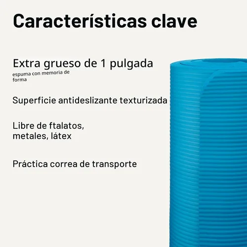 Vista 2 de Amazon Basics Extra Thick Exercise Yoga Mat with Carrying Strap