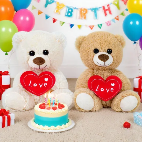 Vista 6 de Regalos para el día de la madre, oso pequeño y pequeño, animales de peluche lindos con texto en inglés "I Love You", juguete de peluche suave