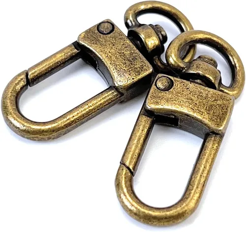 Vista 13 de 10 clips giratorios resistentes de oro antiguo, pequeños cierres de pinza de langosta para puerta de empuje, ganchos a presión, estilo arco
