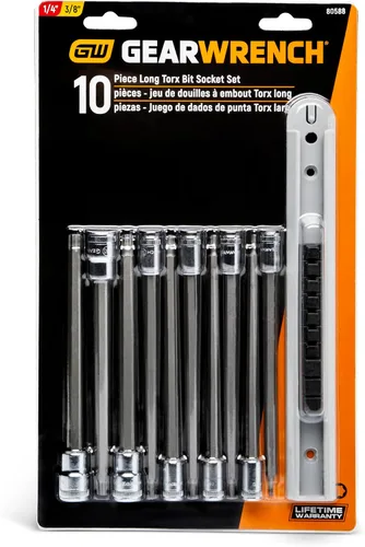 Vista 4 de GEARWRENCH Juego de dados Torx largos de 10 piezas de 1/4" y 3/8" - 80588