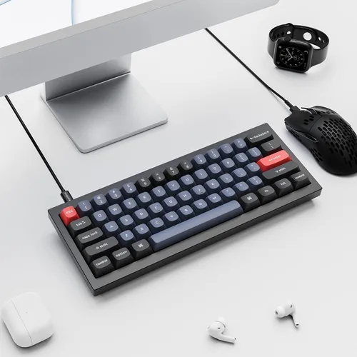 Vista 8 de Keychron Q4 Teclado mecánico personalizado con cable, 60% de diseño QMK/VIA macro programable con interruptor azul Gateron G Pro intercambiable