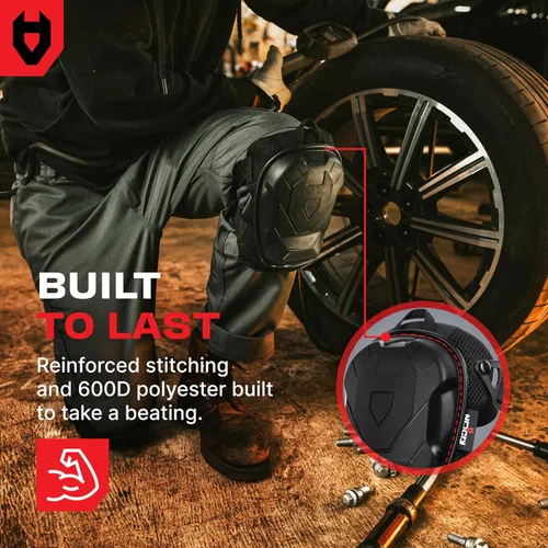 Vista 7 de NoCry Rodilleras profesionales para construcción para hombres y mujeres con cubierta antideslizante resistente y soporte de tobillo — Espuma gruesa