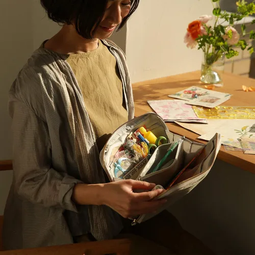 Vista 5 de HOBONICHI Hobonich - Bolsa grande para cajones (encaje de flores)