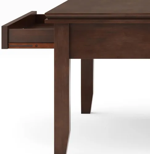 Vista 10 de SIMPLIHOME Mesa de Centro Cuadrada Artisan – Mesa de Cóctel Transicional de Madera Maciza de 36 Pulgadas de Ancho en Marrón Rojizo, Mesa Clásica