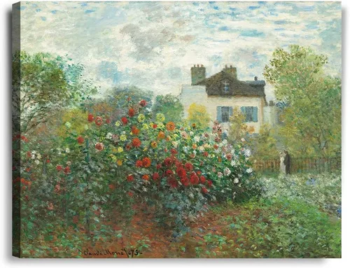 Vista 78 de IPIC - Reproducción artística de los lirios de agua de Claude Monet 1906, impresiones giclée coinciden con el marco dorado clásico, arte de pared