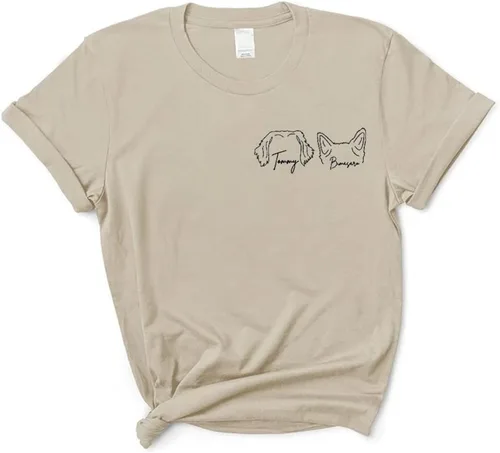 Vista 2 de GODMERCH Sudadera personalizada con orejas de perro, sudadera de orejas de perro con diseño de línea, sudadera personalizada con foto de perro
