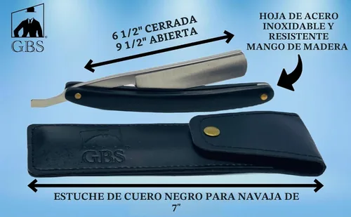 Vista 3 de GENTS Kit de afeitado profesional recto – Juego completo de regalo de 7 piezas con correa de cuero y cuenco de cerámica