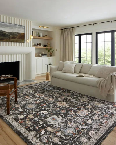 Vista 19 de Loloi Odette - Alfombra decorativa beige/plateada de 2'-3" x 3'-10" Beige y plateado