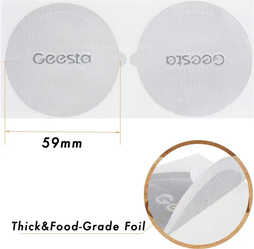 Vista 10 de GEESTA Kit de sellos de papel de aluminio reutilizables compatible con cápsulas Nespresso Vertuoline