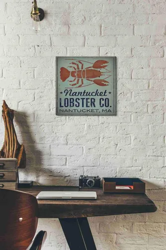 Vista 2 de Epic Graffiti 'Nantucket Lobster Square' de Ryan Fowler, arte de pared en lienzo, 12 x 12 pulgadas