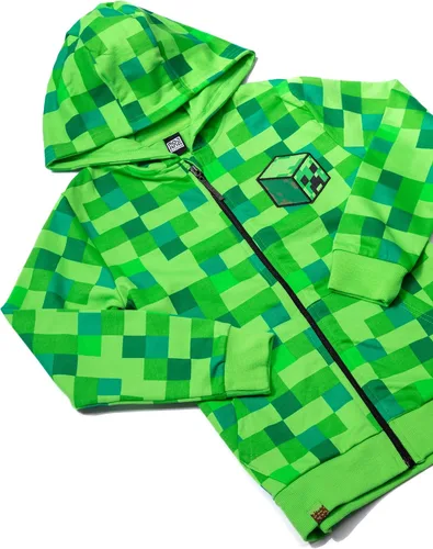 Vista 4 de Minecraft Sudadera con capucha para niñosniños, Verde