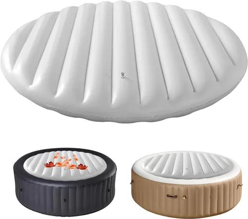 Vista 12 de Cubierta Inflable para Jacuzzi Tapa de Ahorro de Energía para Jacuzzi al Aire Libre, Cubierta Protectora Resistente al Viento e Impermeable
