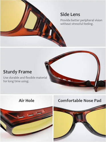 Vista 6 de TINHAO Gafas de sol ajustadas para mujer, gafas de sol polarizadas Fitover, talla única