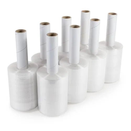 Vista 9 de IDL Packaging Mini rollo elástico de 5 pulgadas, 700 pies, calibre 120 (paquete de 1) con un mango de cartón extendido, envoltura de plástico