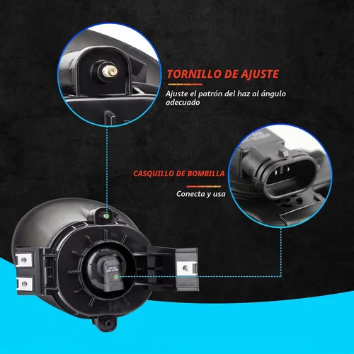 Vista 5 de Kit de reemplazo de luces antiniebla para 2002 2003 2004 2005 2006 2007 2008 Dodge Ram 1500/2500/3500 con bisel negro, cableado y interruptor 9006