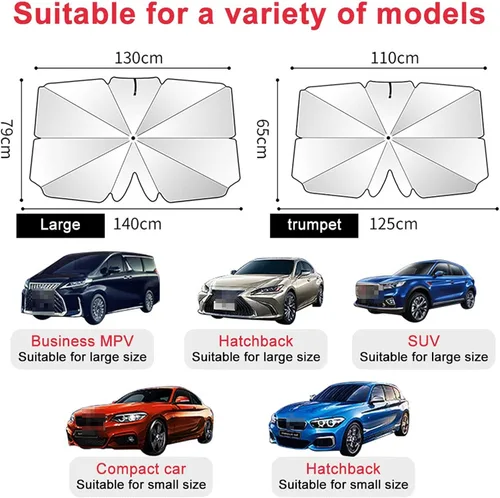 Vista 4 de for Chevrolet Cruze 2016-2019,Car Windscreen Sunshade,Front Window UV UmbrellaHeat-Insulating Foldable Parasol