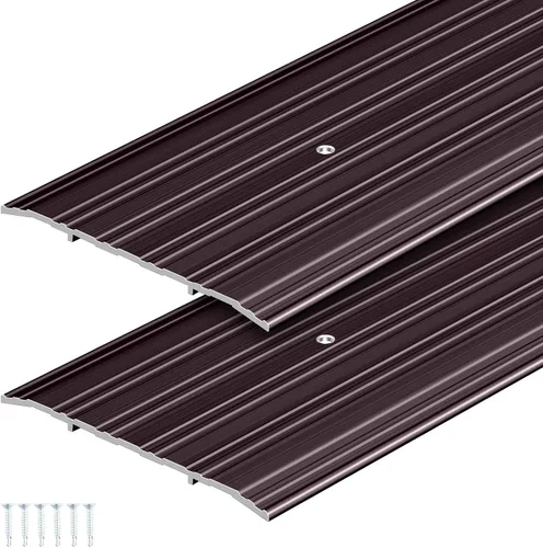 Vista 14 de Tandefio 2 unids 4" X 1/4" X 36" aluminio Saddle puerta umbral, plata Plateado
