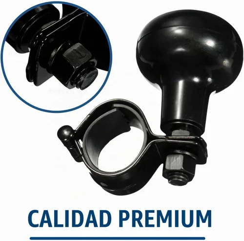 Vista 5 de Zento Pomos de Dirección Clásicos Negros Ajuste Universal Volante de Vehículo Suicide Spinner Manijas de Calidad Premium Negro 1