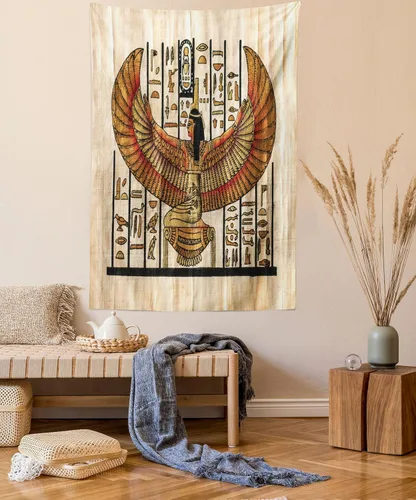 Vista 83 de Lunarable Tapiz japonés, Geisha joven en kimono con maquillaje oriental tradicional de Sakura, decoración de tela para colgar en la pared