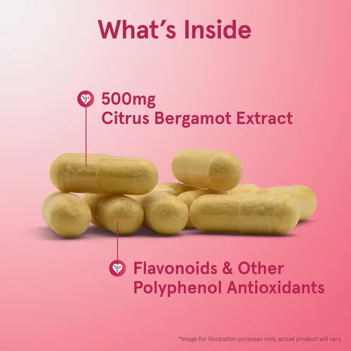 Vista 3 de Jarrow Formulas Bergamota cítrica de 500 mg-120 porciones (cápsulas vegetales) - Apoyo antioxidante para la salud cardiovascular y metabólica