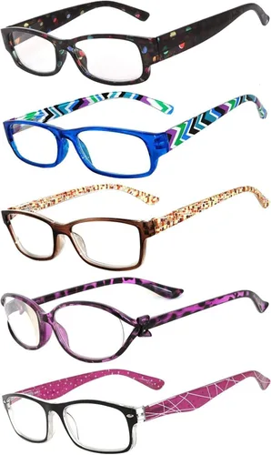 Vista 11 de OWL 5 pares de lentes de lectura de moda para mujer, bisagra de primavera