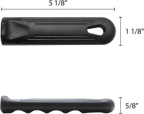 Vista 3 de TrueCraftware - Juego de 2 fundas de silicona negra para sartenes de 10 pulgadas - Soporte extraíble de silicona para mango caliente resistente al