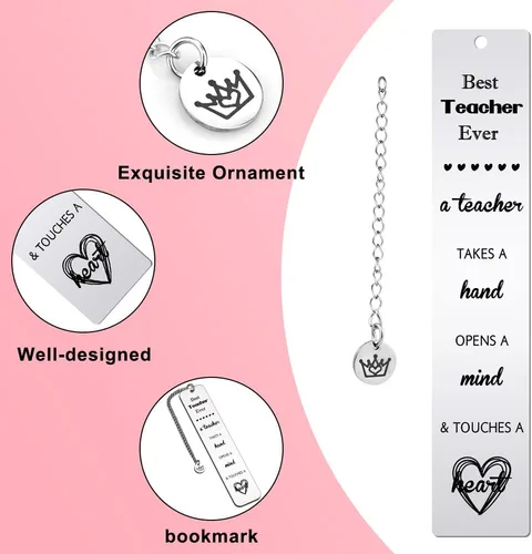 Vista 4 de Regalos de agradecimiento para profesores, marcadores para mujeres, colgante de acero inoxidable, regalos de agradecimiento para mujeres, hombres