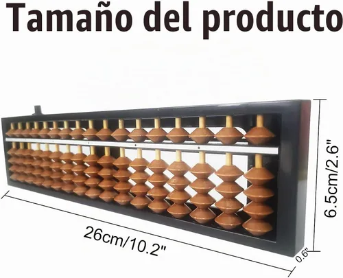Vista 2 de Ábaco Soroban Profesional de 17 Columnas, Ábaco Matemático Estándar de Dígitos, Herramienta de Cálculo Matemático con Botón de Reinicio para Adultos