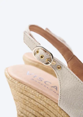 Vista 3 de VISCATA Palomera - Sandalias de lona para mujer con hebilla