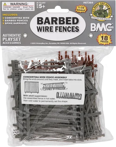 Vista 4 de BMC CTS Concertina Barbed Wire Fence Barricade - 18 piezas de plástico ejército hombres accesorio