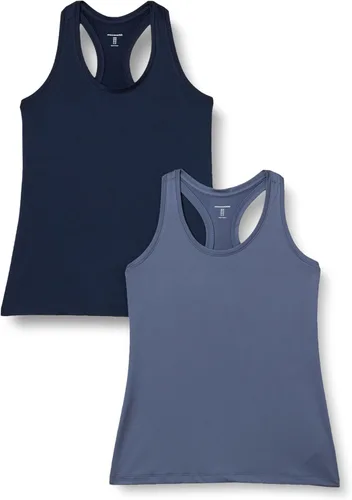 Vista 21 de Amazon Essentials Camiseta sin mangas Active Quick Dry Tech Stretch Racerback Cuello Redondo para Mujer, Multipacks Beige/Rosa intenso