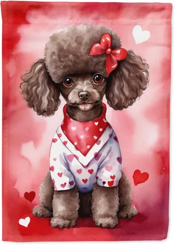 Vista 155 de Caroline's Treasures DAC5252GF Affenpinscher - Bandera de jardín con texto en inglés "My Valentine", bandera decorativa para patio exterior, patio